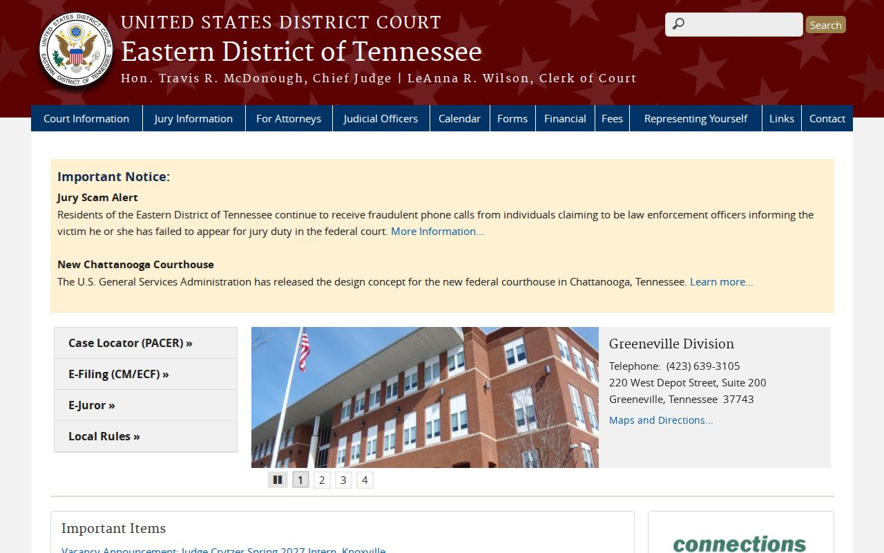 Eastern District source for federal Altamont court records