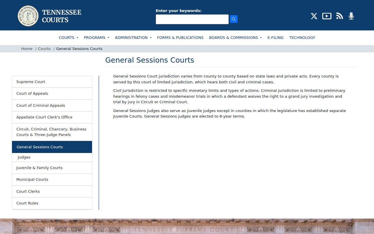 Grundy County criminal docket General Sessions court source