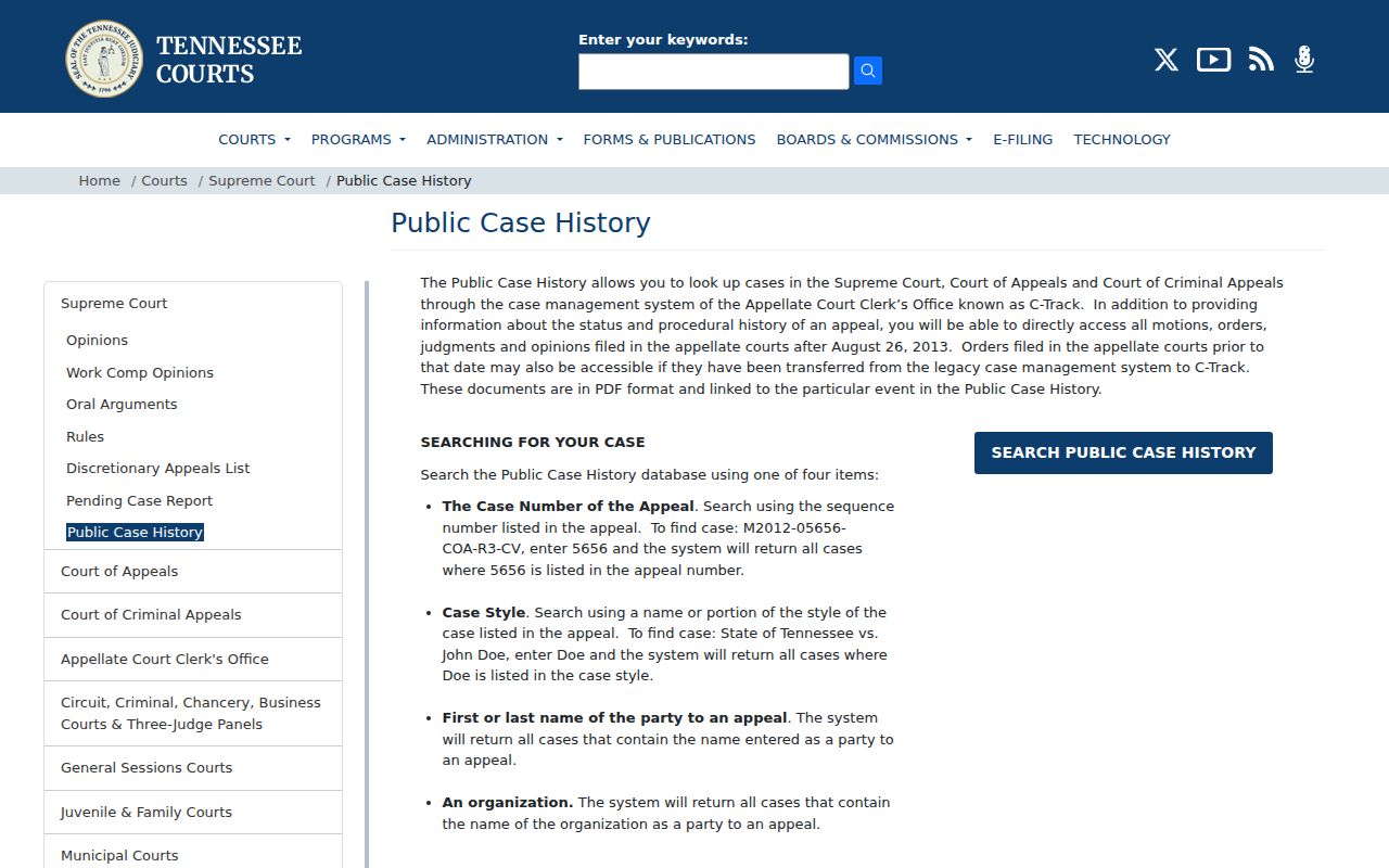 Grundy County criminal docket Tennessee appellate search