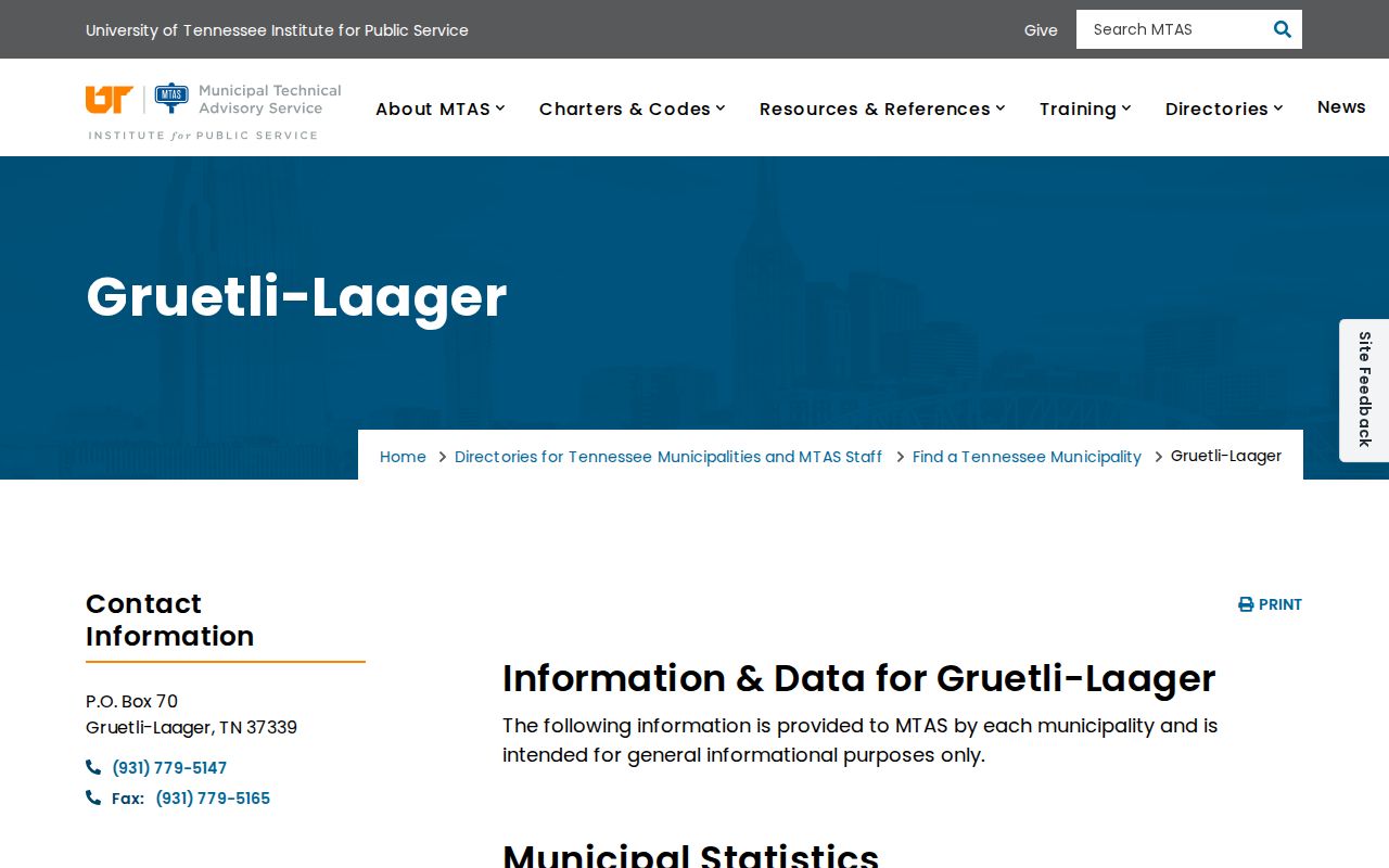 MTAS profile supporting Gruetli-Laager court docket contacts