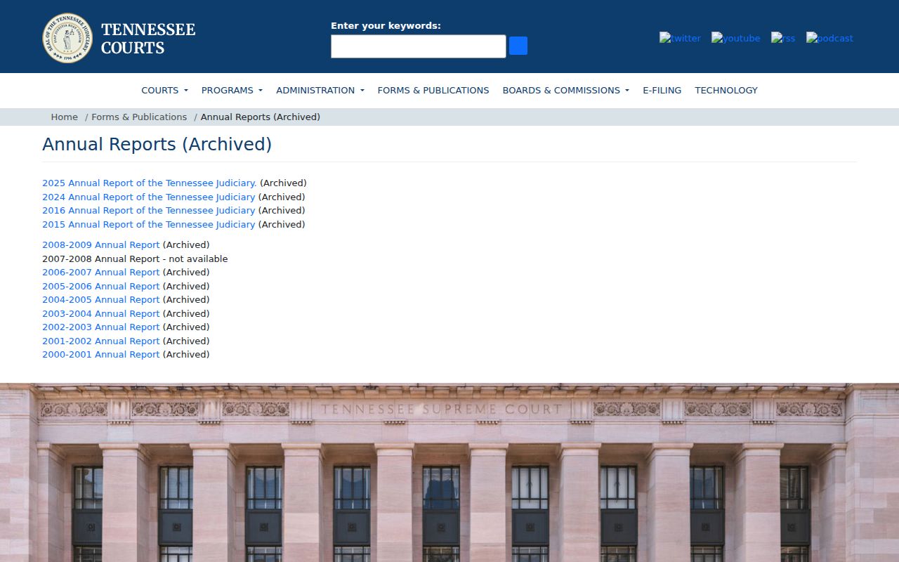 Tennessee annual reports for Grundy County court docket context